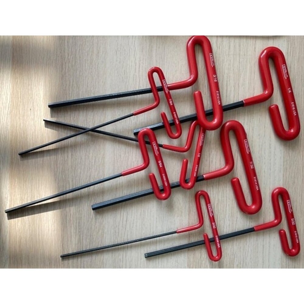 Cushion Grip Hex T-Key allen wrench - 8pc set SAE Inch Sizes 3/32-1